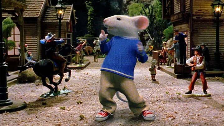Stuart Little has fun in a scene from Stuart Little.