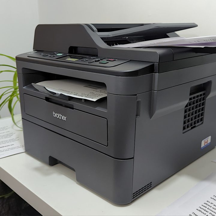 The DCPL2550DW monochrome laser printer outputs 36 ppm.