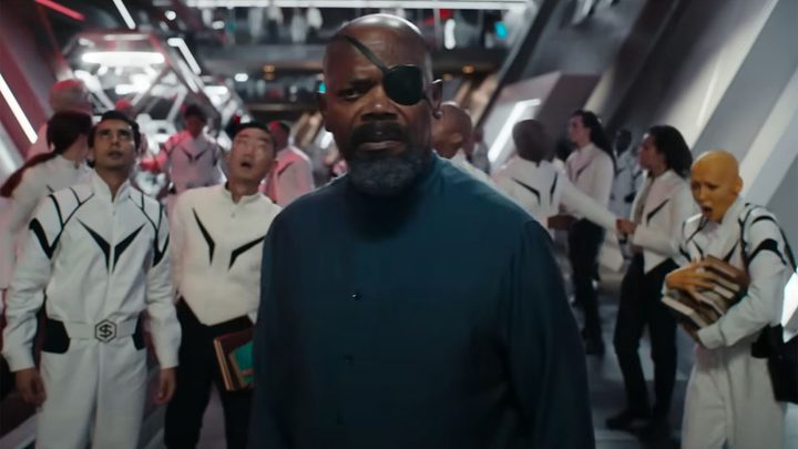 Samuel L. Jackson as Nick Fury in The Marvels.