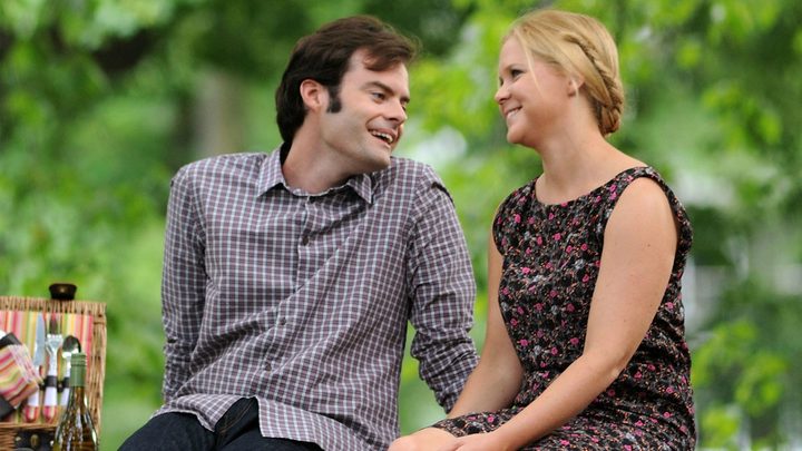 Bill Hader and Amy Schumer in Trainwreck.