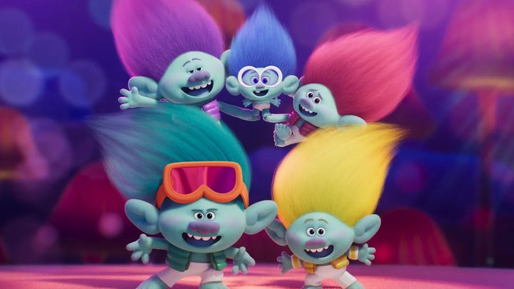 The cast of Trolls Band Together.