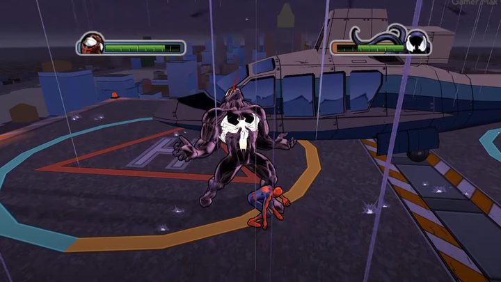 Spider-Man vs. Venom in Ultimate Spider-Man.