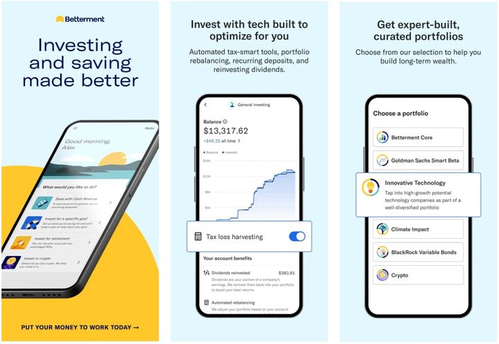 Betterment app for iPhone.