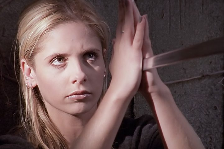 Buffy catches an oncoming sword in Becoming, Part 2