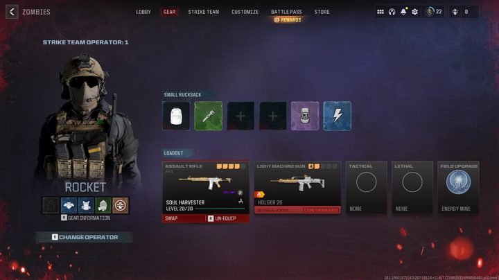 Loadout screen in Call of Duty: Modern Warfare 3.