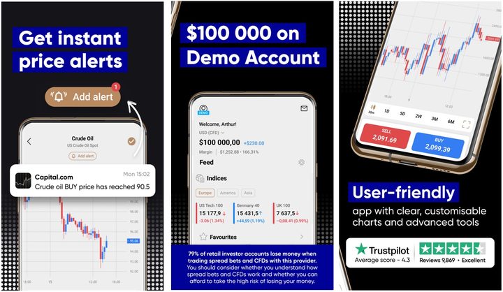 Capital.com app on Android.