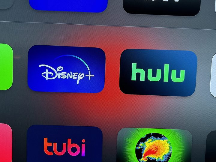 App icons for Hulu and Disney+ on Apple TV.