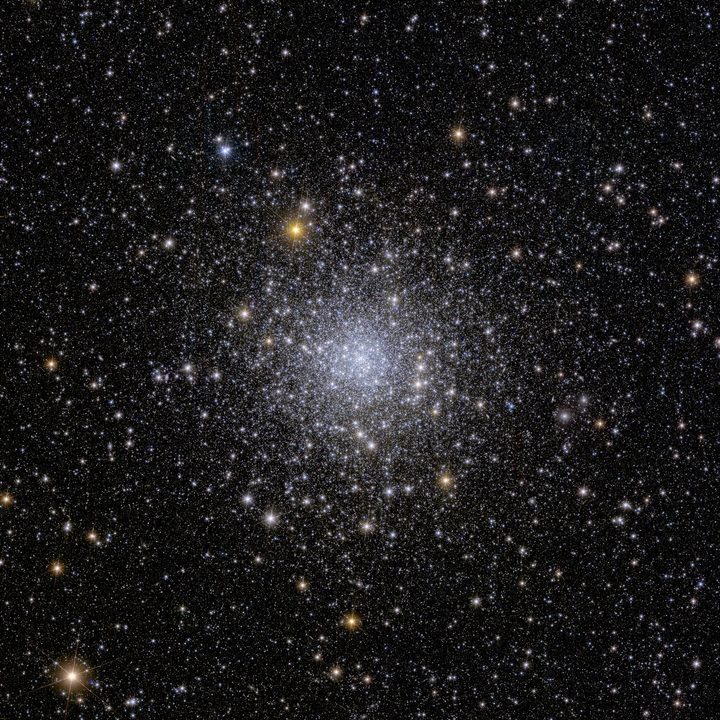 This sparkly image shows Euclid’s view of a globular cluster – a collection of gravitationally bound stars that don’t quite form a galaxy – called NGC 6397. No other telescope can capture an entire globular cluster in a single observation and distinguish so many stars within it.