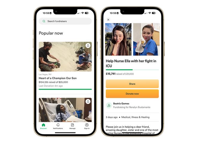 GoFundMe app for iPhone.