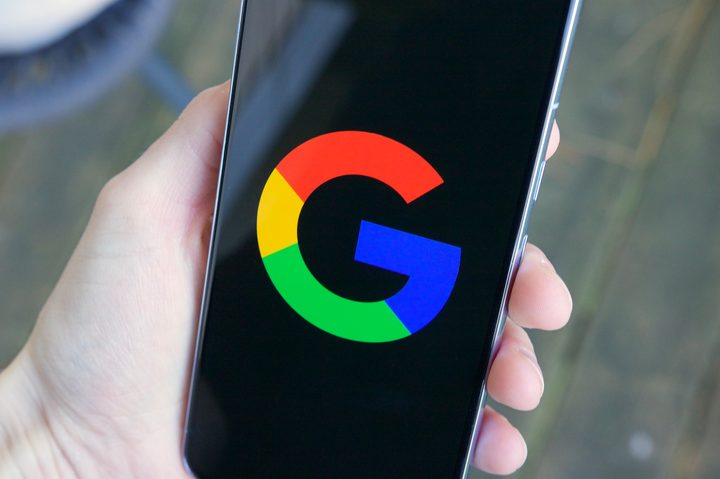 The Google "G" logo on an Android phone.