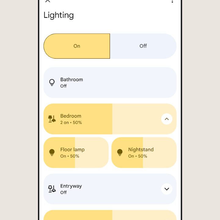 Controling lights in Google Home.