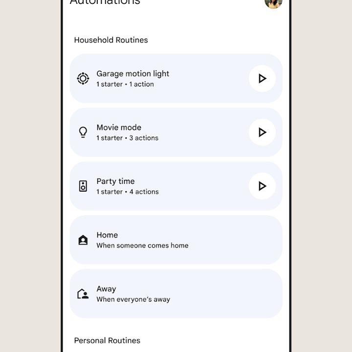 Control automation in Google Home.
