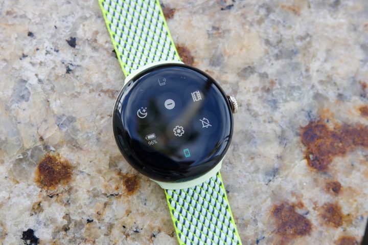 Quick Settings panel on the Google Pixel Watch 2.