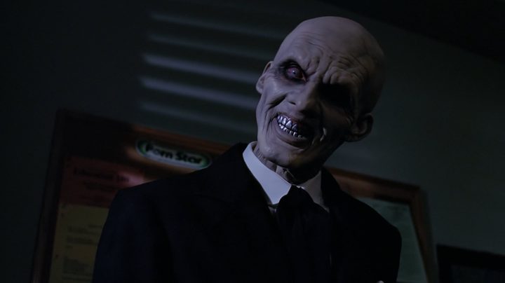 One of the Gentlemen smiles down at us in the Buffy the Vampire Slayer episode "Hush."