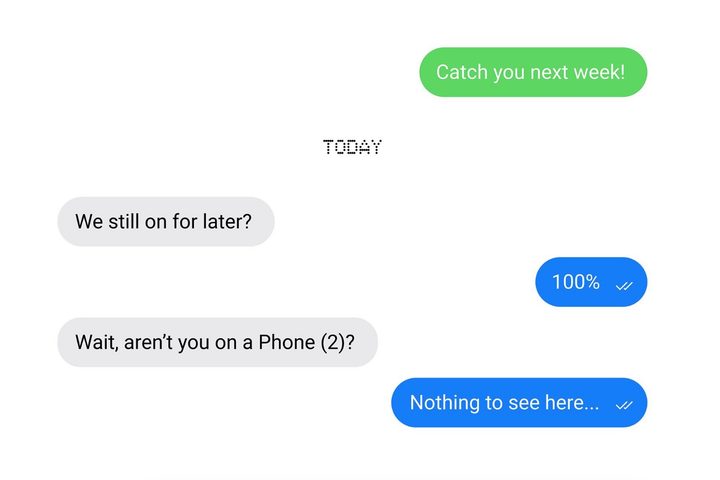 Chat bubbles changing color on Nothing Phone 2.
