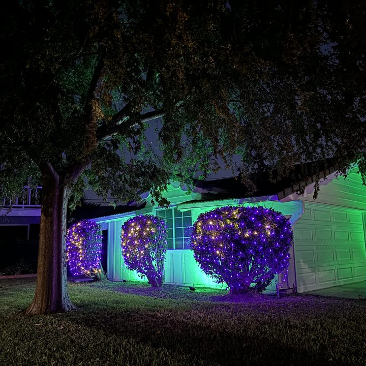 Halloween lights taken with iPhone 15.
