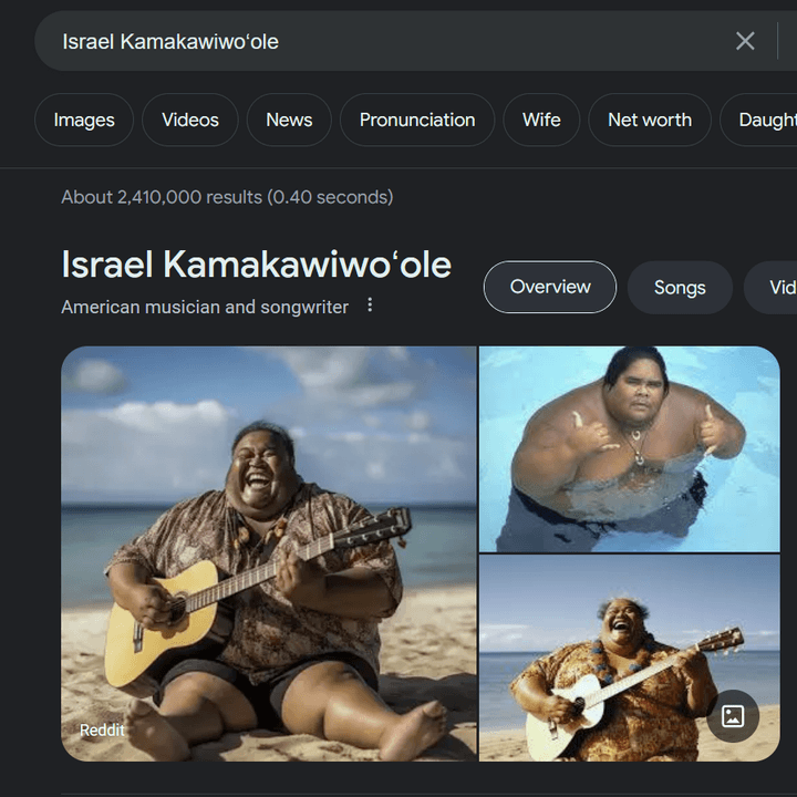 AI-generated images showing up in Google search.