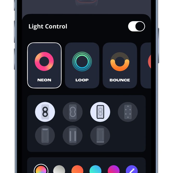 Lighting controls in the JBL One app for the PartyBox Ultimate.
