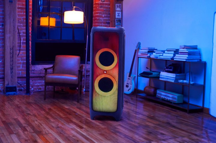 The JBL PartyBox 1000 in a loft apartment.