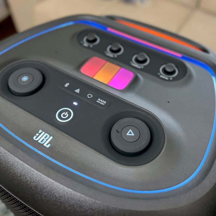 The JBL PartyBox Ultimate's top control panel.
