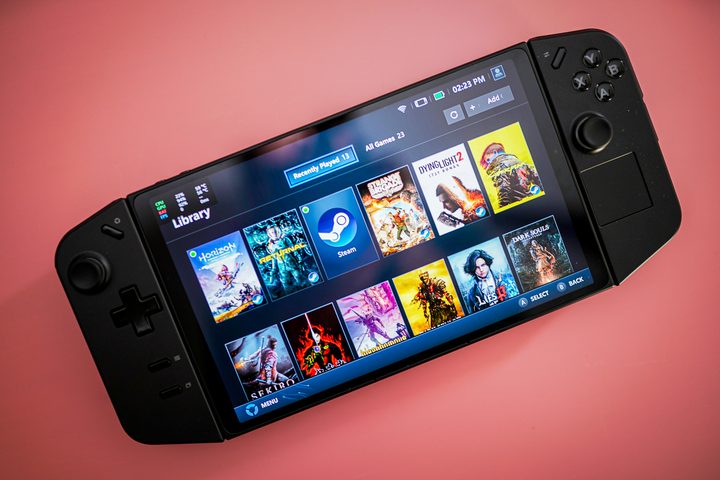 The game library of the Lenovo Legion Go.