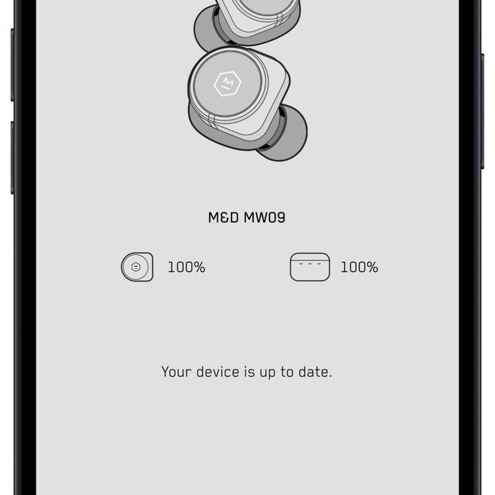 Master & Dynamic Connect app home screen.