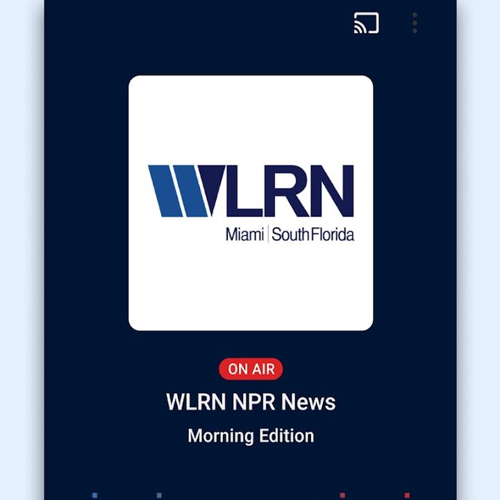 Listening to NPR.