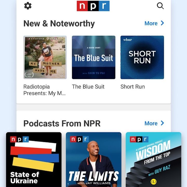 Podcasts on the NPR app.