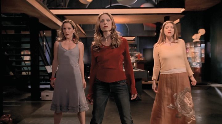 Anya, Buffy, and Dawn sing at the Bronze in Once More, With Feeling