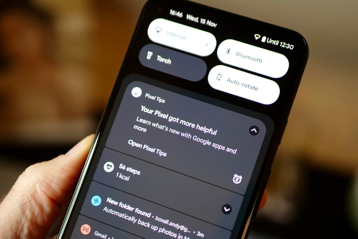 The "Your Pixel became more helpful" pop-up on the Pixel 5.