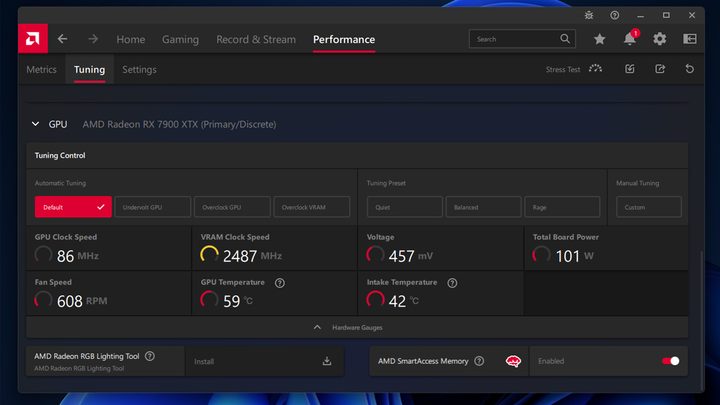 AMD Radeon settings.