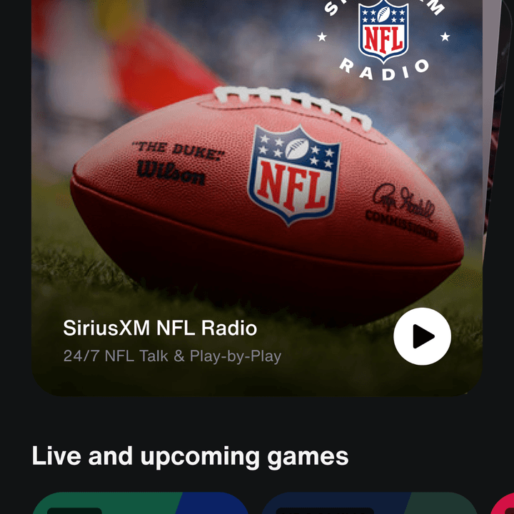 New SiriusXM app sports feed.