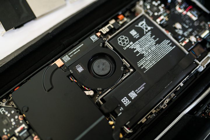 The fan on the Steam Deck OLED.