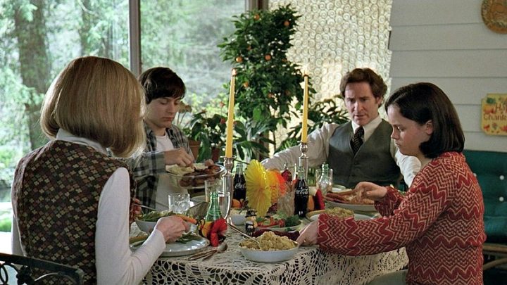 A family eats Thanksgiving dinner in The Ice Storm.