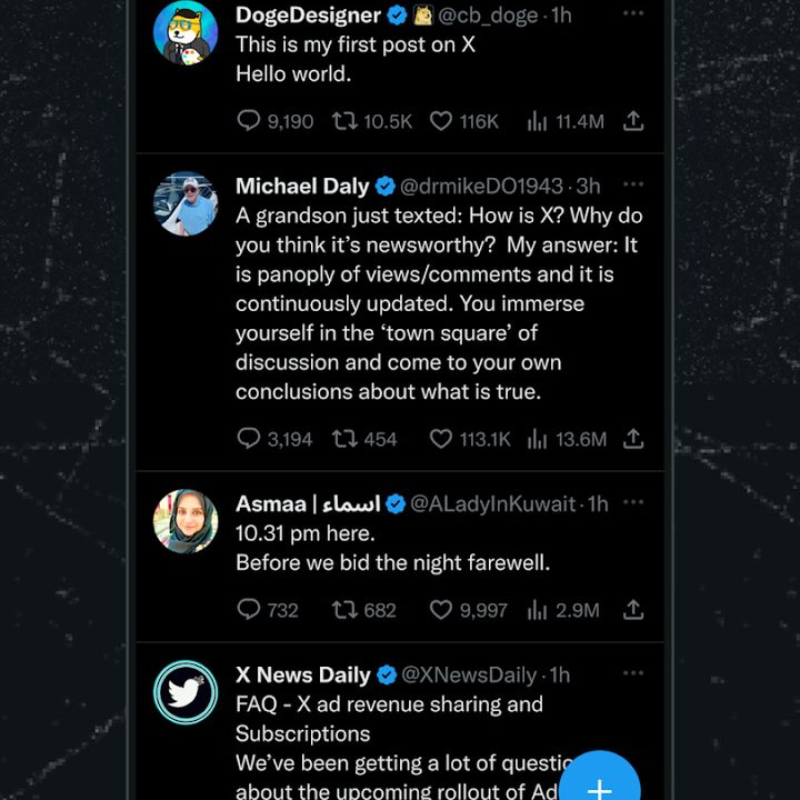The main X Feed.