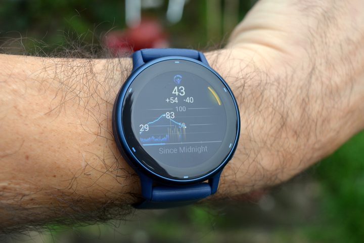 The Body battery meter on the Garmin Vivoactive 5.