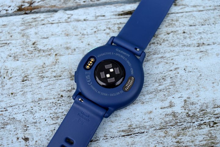 The rear of the Garmin Vivoactive 5.