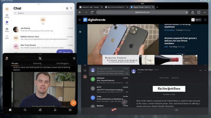 Using four apps on Xreal Air