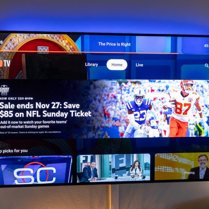 The YouTube TV home screen.