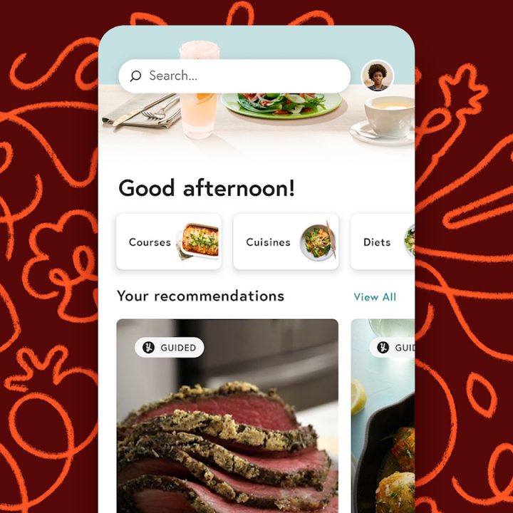 Finding recipes in Yummly.