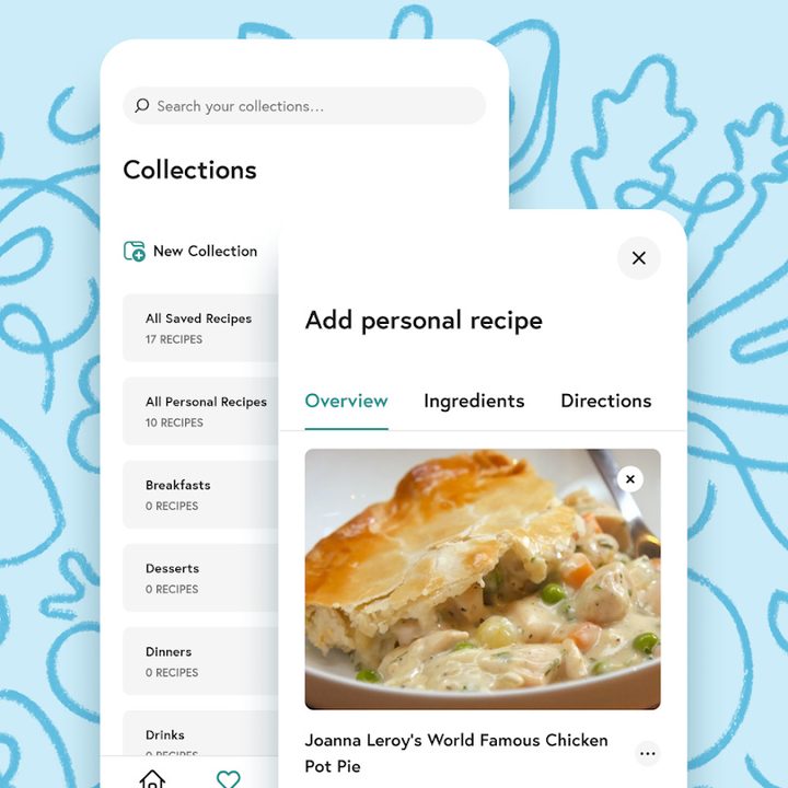 Saving recipes.