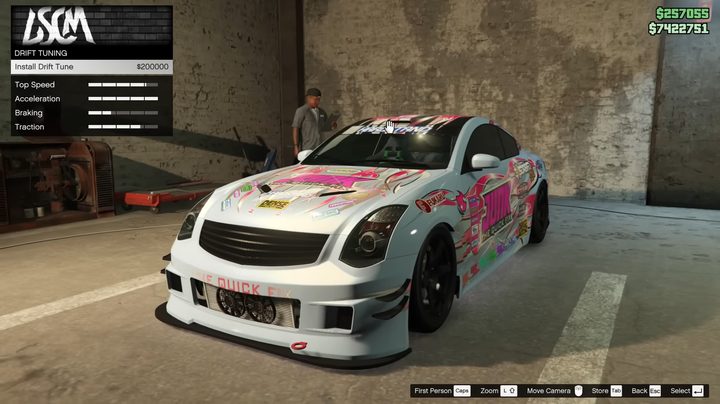 A mechanic selling drift tune in GTA Online.