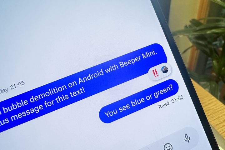 Message reaction from an iPhone user for an iMessage text.