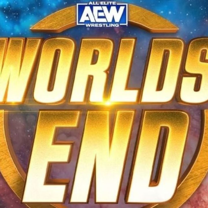 Logo for AEW Worlds End.