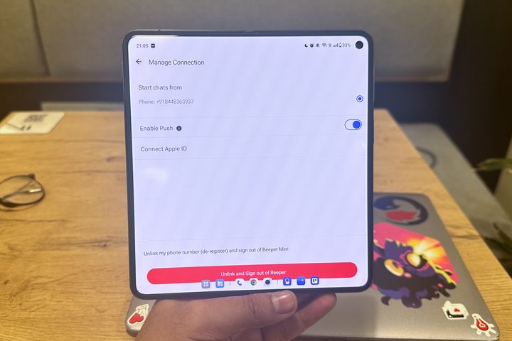 Apple ID sharing in Beeper Mini app.