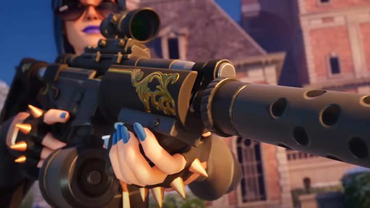 Character holding modded gun in Fortnite Chapter 5