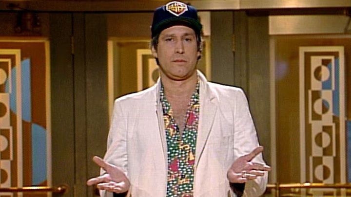 Chevy Chase hosts Saturday Night Live.