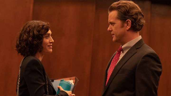Lizzy Caplan and Joshua Jackson in Fatal Attraction.