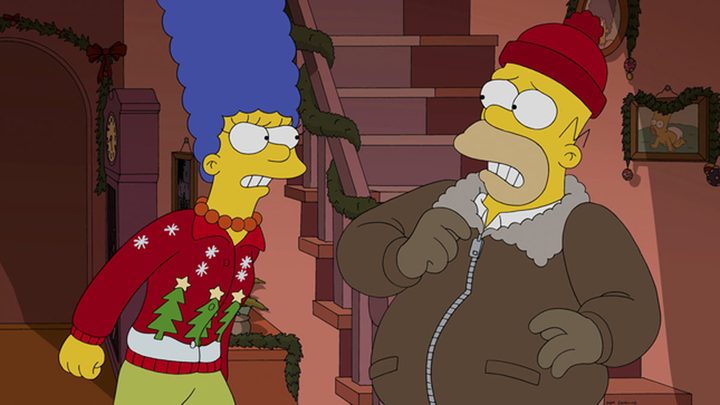 Marge gets mad at Homer on The Simpsons.