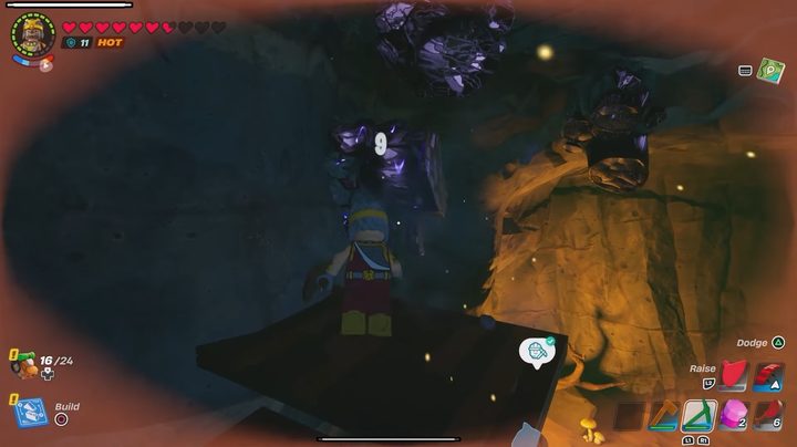 Obsidian inside a lego fortnite cave.